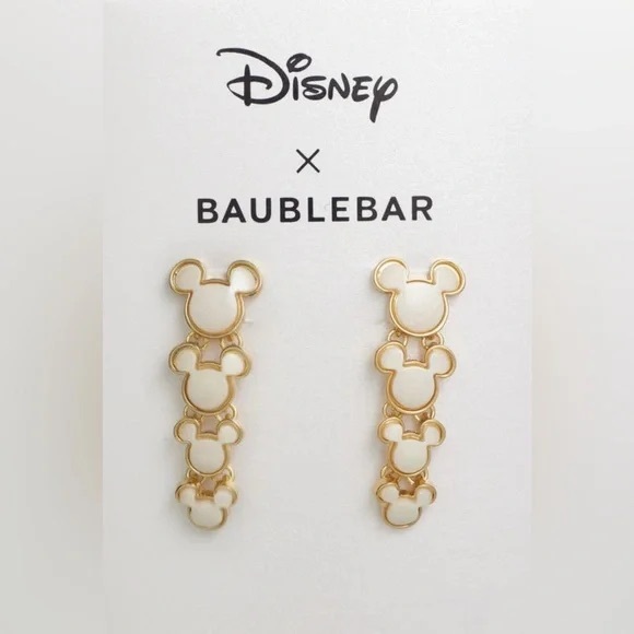 🌟 Disney’s Baublebar Mickey’s Pearl Drop Earrings - Picture 2 of 2